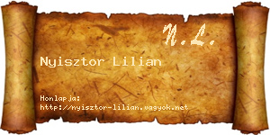 Nyisztor Lilian névjegykártya